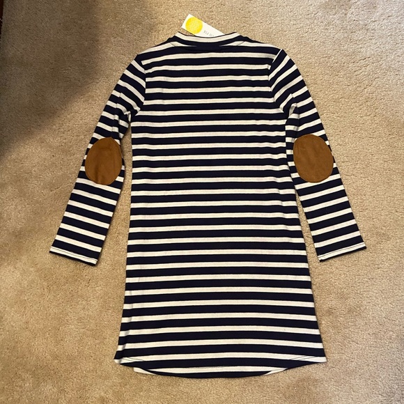 Sophia and Zeke NWT girls size 6 long sleeve dress- navy blue and white stripes - Picture 6 of 6